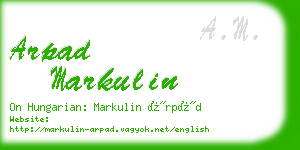 arpad markulin business card